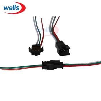 10 Par 3pin JST-Stik Mandlige & Kvindelige Kabel Ledning for WS2811 WS2812B RGB LED Strip
