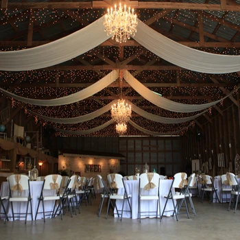 10 pc ' er, loft, gardiner bryllup begivenhed fest dekoration drapere baldakin draperi fladskærms stof til tag 2ftx32ft