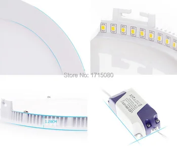 10 stk/masse Ultra tyndt design 18W LED-panel lys runde LED Forsænket loft lys naturlige hvidt fladskærms belysning lampe Via DHL