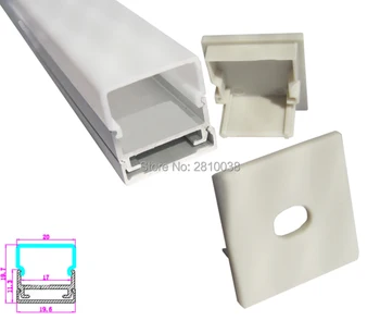 10 Sæt/Parti U type Anodiseret LED aluminium profil med plade AL6063 Alu led extursion LED-Kanal profil til loft lys