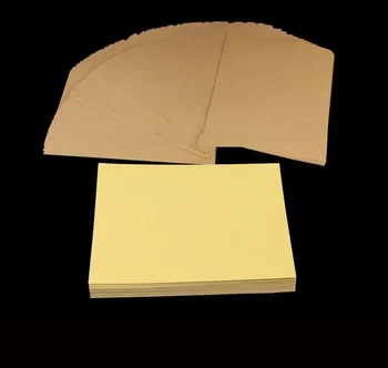 100 Ark/masse A4-størrelse Tom Kraft selvklæbende mærkat/selvklæbende A4Kraft Label Papir til Laser Inkjet Printer Emballage, Etiket