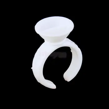 100 Eyelash Extension Disponibel Lim Ring Tatoveringer Pigment Holder 2 Slot S