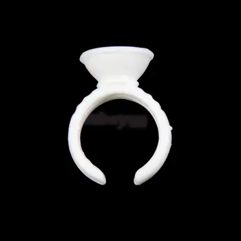 100 Eyelash Extension Disponibel Lim Ring Tatoveringer Pigment Holder 2 Slot S