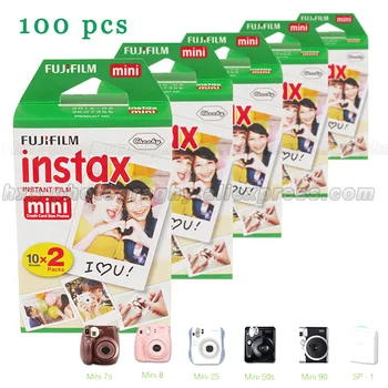 100 Hvide Lagner Ægte Fuji Fujifilm Instax Mini 9 Film For Instax Mini 8 9 50 7 7 90 25 Andel SP 1 SP-2-Instant-Kameraer
