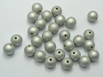 100 Metalglans Acryl Runde Perler 10mm med Gummibelagt