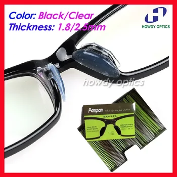 100 par Acetat optiske billeder Briller Briller Silcone Sort Klar 1,8 mm 2,5 mm Anti Slip Næse Pad mærkat tilbehør