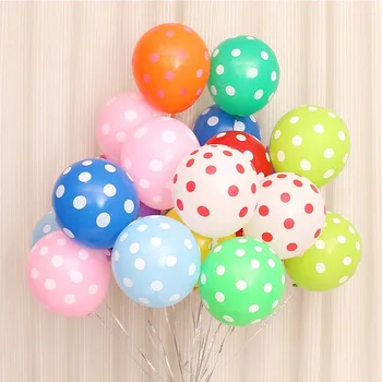 100 stk 12 tommer Polka dot trykt latex balloner Fødselsdag Home Party Brylluppet Indretning Luft Balloner Begivenhed Part Forsyninger Helium Bold