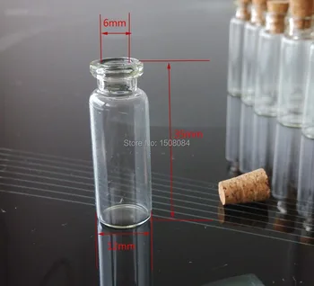 100 STK 2 ml små hætteglas med kork toppe små flasker Lidt tomme krukker