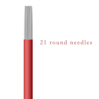 100 Stk 21 Runde nåle til manuel pen Semi permanent makeup manual tåge pen nål R21 microblading øjenbryn pen nåle