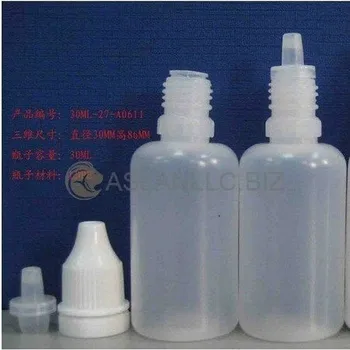 100 Stk 30 ml (1 oz) Plast Dropper Flasker Med børnesikret Caps & Tips Tyv Sikker Ring PE LDPE Bedste Til E Cig, Damp Væske