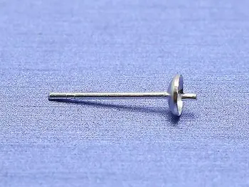100 Sølv 4mm Tomme Kop Pind Post Stud Øre Søm Pin-kode med Prop Til Pearl
