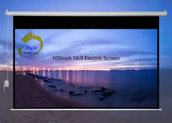 100 tommer 16:9 eller 4:3 Elektriske gardiner Motoriseret Skærm for Alle LED LCD, DLP Laser Projektor El-Projektor Skærm