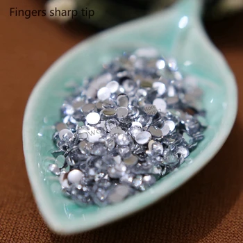 1000 stk 5mm crystal 14 Facetter Harpiks, Runde Rhinsten Mousserende Rhinestones Nail Art Dekoration DIY N01