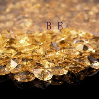 1000 stk / masse 12mm ( 6 Carat ) Akryl Guld Diamant Krystaller Konfetti Tabel Scatter konfetti Bryllup Fest Dekoration