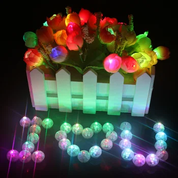 1000 Stk/ Masse Runde Form RGB Mini Led Blinkende Bold Lamper Hvid Ballon Lys til julefrokost, Bryllup Dekoration