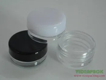 1000 stk/meget klart, 3g plast cremebeholder for løs pulver creme kosmetiske container