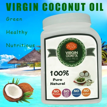 1000ml 32oz Gratis fragt fødevaregodkendt spiselige jomfru kokos olie ekstrakt kolde tryk på madolie bedste kokos olie til huden