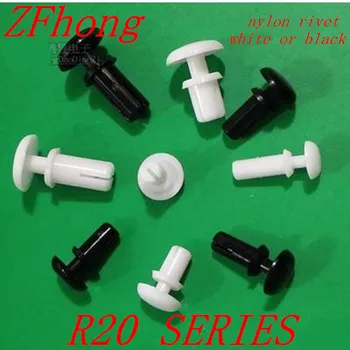 1000PCS R20-serien hvid eller sort 2mm Nylon Nitte Plastik Nylon Snap Nitte