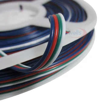 100M 4 Pin kabel-Udvidelse RGB-Wire-Stik Kabel Til 3528 5050 RGB LED Strip