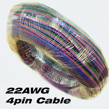 100m/masse, 22awg RGB 4Pin Udvidelse Stik-Wire Kabel Ledning Til SMD5050 3528 RGB LED Strip Light
