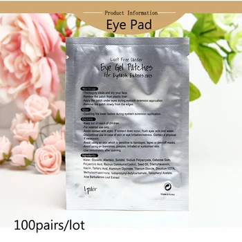 100pairs/masse Fnugfri Eye Gel Papir Lapper under Eyelash Extension Eye Pad til Eyelash Extension med ping