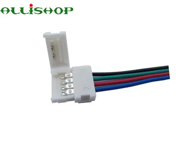 100Pcs 10mm 4-Pin RGB LED Strip-stik Solderless PCB board med han Stik Til SMD 5050 3828 2835 LED Strip light