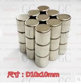 100pcs 10x10 mm neodym-magnet-10 mm*10 mm neodym-magneter 10*10mm NdFeB permanent runde kraftige sjælden-jordart-magneter