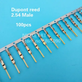 100pcs 2,54 mm Mandlige pinkode Dupont reed Dupont Jumper Ledning 2.54 Dupont languette Stikket Terminal Pins Crimp