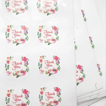 100Pcs 2018 Hot Salg Tak Lille Friskhed Blomst Udskrivning Forsegling Label Kraft Mærkat Bagning DIY Runde Gave Stickers M1002
