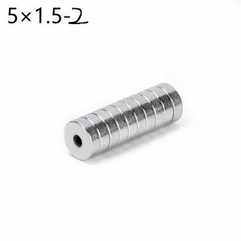 100pcs 5mm x 1,5 mm Hul : 2mm N35 Stærk Rund Ring Magneter Neodym Sjældne Jordarters Magnet Permanet 5*1.5-2 5x1.5