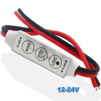 100PCS DC12V 24V Mini Led Lysdæmper Controller 3 Nøgler 6A til Kontrol Enkelt Farve Led Strip Light 5050 SMD 3528 5630 gratis fragt
