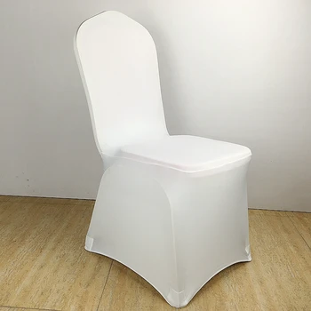 100Pcs Gratis fragt Hvid Farve spandex stolebetræk til bryllup dekoration banket fest lycra stol dække dinning stole