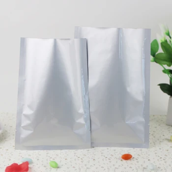 100pcs/masse, 5x7cm Ren aluminium taske - sølvskinnende hvid folie af plastik pose heat seal Flad type pack til opbevaring af mad pakke