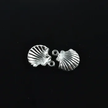 100pcs/masser 18*15mm Vintage legering lyse sølv tone flydende over havet shell charms vedhæng diy smykker Z42272