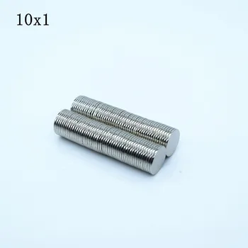 100pcs Neodym-magnet-10x1 Sjældne Jordarter små Stærke Runde permanent 10*1mm køleskab Elektromagnet NdFeB nickle magnetisk SKIVE