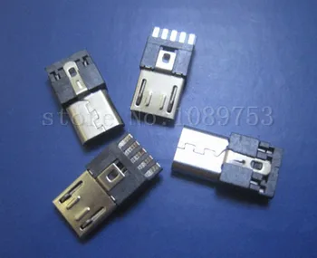 100Pcs Nye Mikro-USB-Mandlige 5Pin Stik Stik-Wire-type DIY