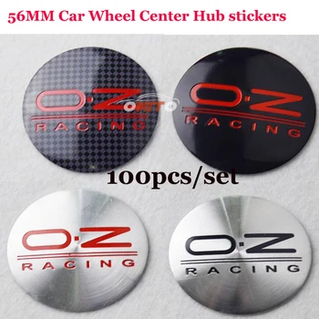 100pcs/set 56mm logo OZ OZ Racing Badge ABS Bil tilbehør Emblem-Hjulet-hub Klistermærker Bil hjulnavet, Caps