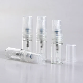 100Pieces/Masse 2-ML Mini-Bærbare Gennemsigtigt Glas Parfume Flaske Med Spray&Tom Parfum Kosmetiske Hætteglas Med Forstøver Til Rejser