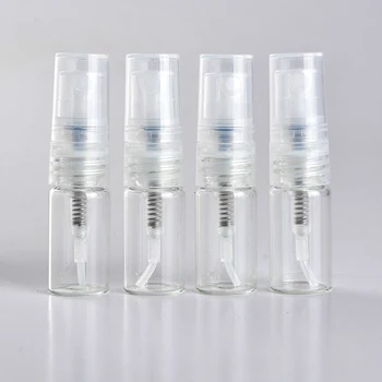 100Pieces/Masse 2-ML Mini-Bærbare Gennemsigtigt Glas Parfume Flaske Med Spray&Tom Parfum Kosmetiske Hætteglas Med Forstøver Til Rejser