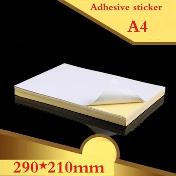 100sheets/masse NYE A4-Størrelse med Hvid Blank Blank & Mat Klistermærke Papir Udskrivning af etiketter Papir i A4-klæbende mærkat Udskrivning Papir