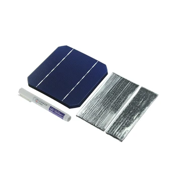 100W DIY Solar Panel Oplader Kit 40Pcs Monocrystall Solcelle 5x5 Med 20M Tabbing Wire 2M Skinne Wire og 1stk Flux Pen