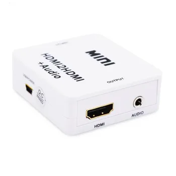 1080P HD MINI HDMI til HDMI+AUDIO Video Converter Dekoder Adapter Fjerne HDCP CENTRALE Aftale Lyd Separator,+USB Kabel+gaveæske