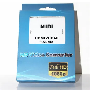 1080P HD MINI HDMI til HDMI+AUDIO Video Converter Dekoder Adapter Fjerne HDCP CENTRALE Aftale Lyd Separator,+USB Kabel+gaveæske
