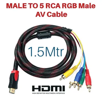 1080P HDMI-til-RCA Audio Video Converter AV Adapter Komponent 5-RCA RGB Kabel