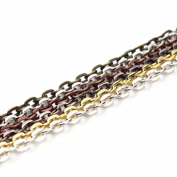 10m/masse 2X3mm/3x4mm Sølv/Guld Farve Halskæder, Kæder Messing Bulk Smykker Kæde For DIY-Halskæde-Armbånd, hvilket Gør Resultaterne