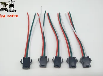 10pair 10cm 3pin jst-stik,female&male led-jst-stik,22awg røde, grønne og hvide ledninger til ws2811 ws2812b rgb led strip