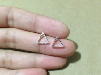 10Pairs Mode små geometriske linje trekant øreringe med nitter åbent metal trekant stud øreringe, smykker til kvinder