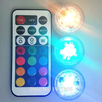 10pc Dykkede Fjernbetjening Te LED Mini-Light Med Batteri Bryllup Part Jul Dekoration Vandpibe Shisha Vase bordlampe