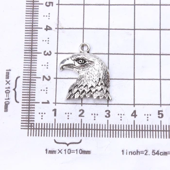 10pc/masse 23*19mm Eagle hovedet Charms Antik Sølv Tone for lucky charms armbånd & halskæde diy smykker tilbehør