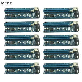 10stk 60cm USB 3.0 PCI-E port til PCI Express-1x til 16x Extender Riser-Kort med SATA-15 bens til 4pin Power Kabel til Bitcoin Miner Minedrift